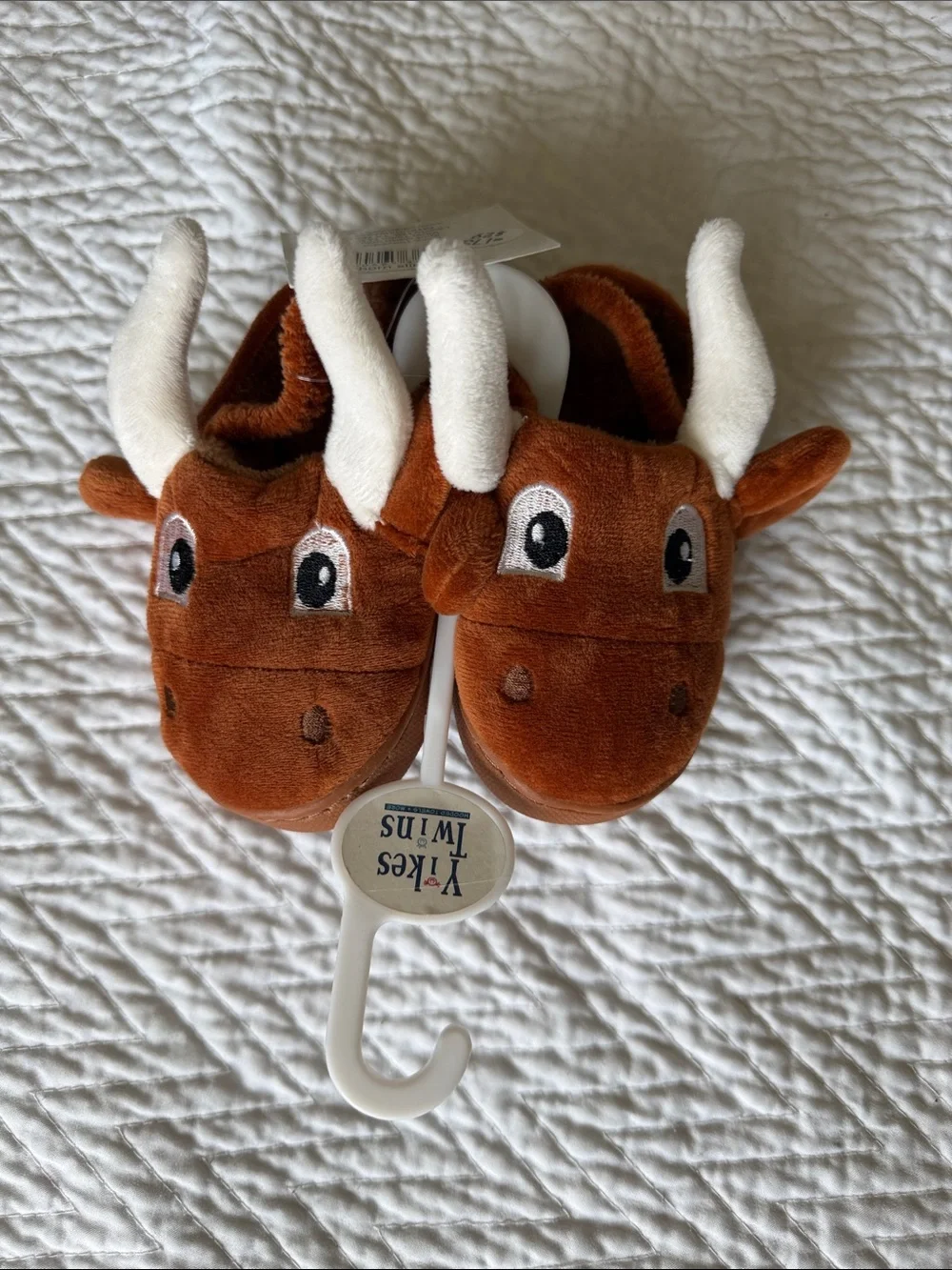 Vast & Co Kids Brown Bull Slippers - Plush Animal Slip-Ons